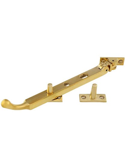 Solid-Brass Casement Stay with Bulb Handle - 7 1/2 inch.